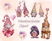 Valentine Gnome Clipart. Nordic Gnome png. Valentines Clipart. Watercolor Valentine png. Cute Clipart. Couple Romantic Pink png files