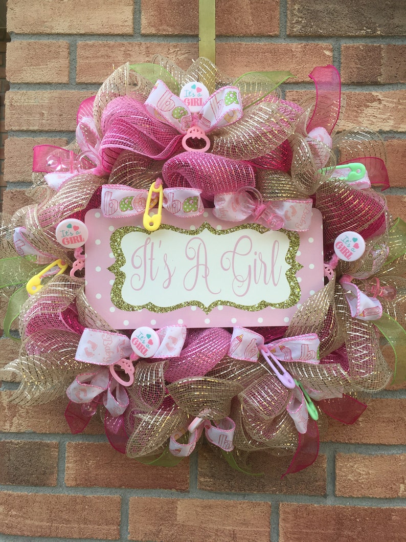 Baby Announcement Wreath Nursery Wreath Baby Shower Wreath Baby Wreath Door Door Wreath