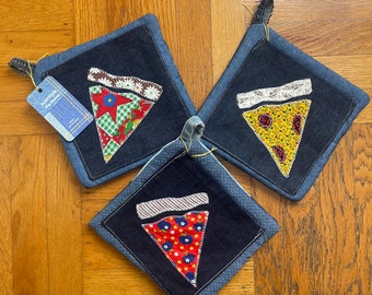 Pizza/Pie Patchwork Pocket Potholder,Trivet,Mug Rug