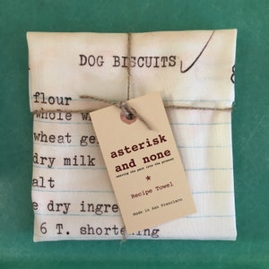 Dog Biscuits Recipe Kitchen Towel Unique Kitchen decor Foodie Hostess Dog Mom Gift image 1