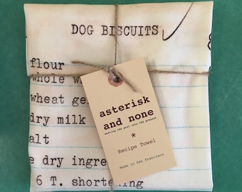 Dog Biscuits Recipe Kitchen Towel | Unique Kitchen decor | Foodie Hostess Dog Mom Gift