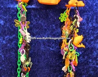 Pumpkin Spider 5 Hanging Cage Toy Sugar Gliders