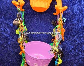 Pumpkin Spider 3 Hanging Cage Toy Sugar Gliders