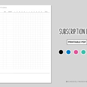 Sample Notes For Subscription Box PRINTABLE PDF - Subscription Log - Etsy