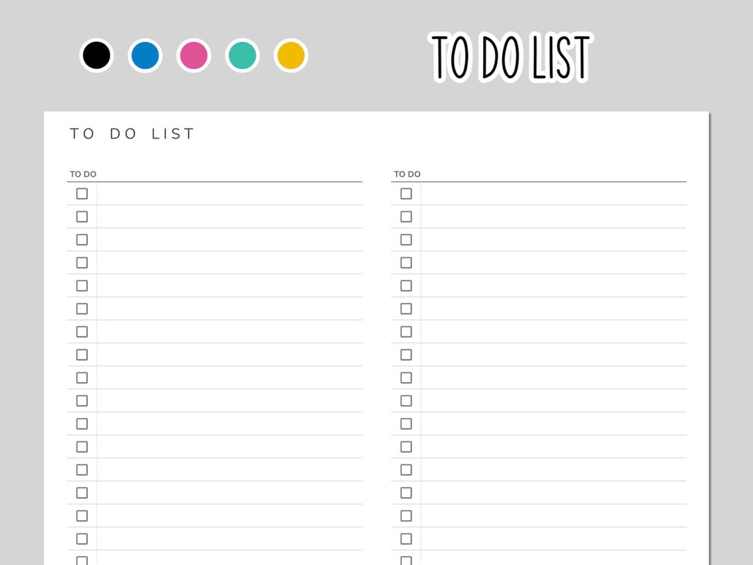 PRINTABLE PDF to Do List Etsy PRINTABLE PDF to Do List Etsy