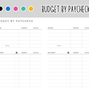 PRINTABLE PDF - Budget By Paycheck