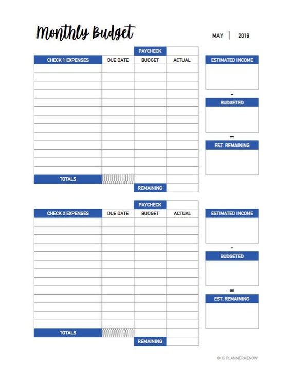 digital budget calendar