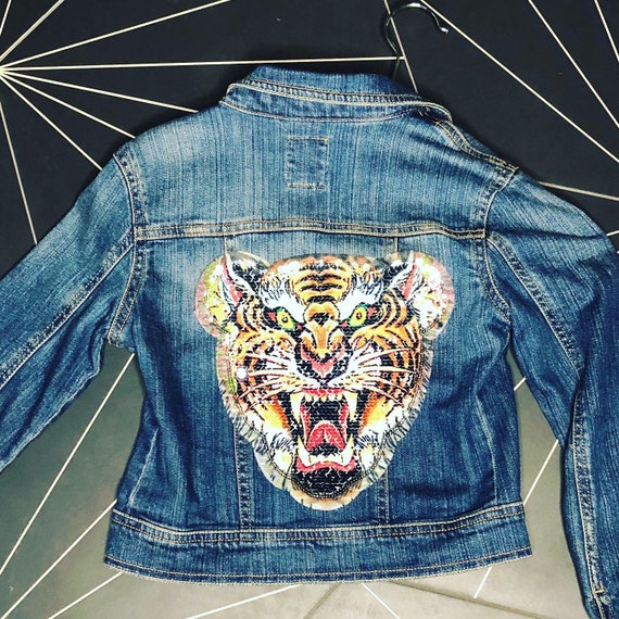 jean jacket with tiger on back
