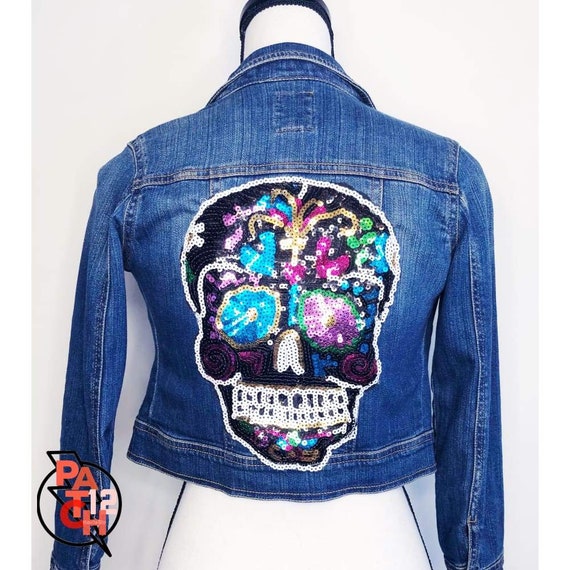 girls sequin denim jacket