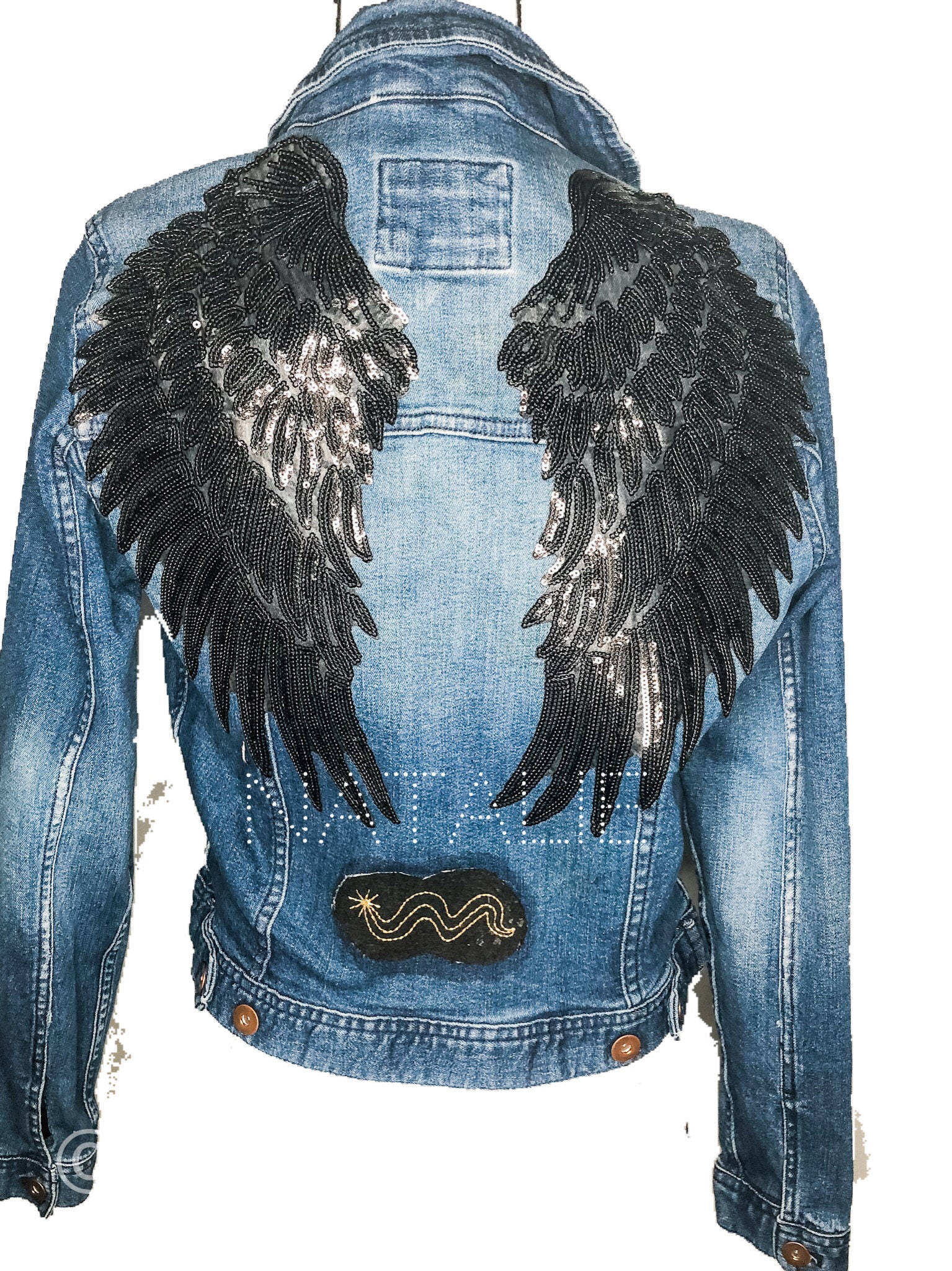 angel wings jean jacket