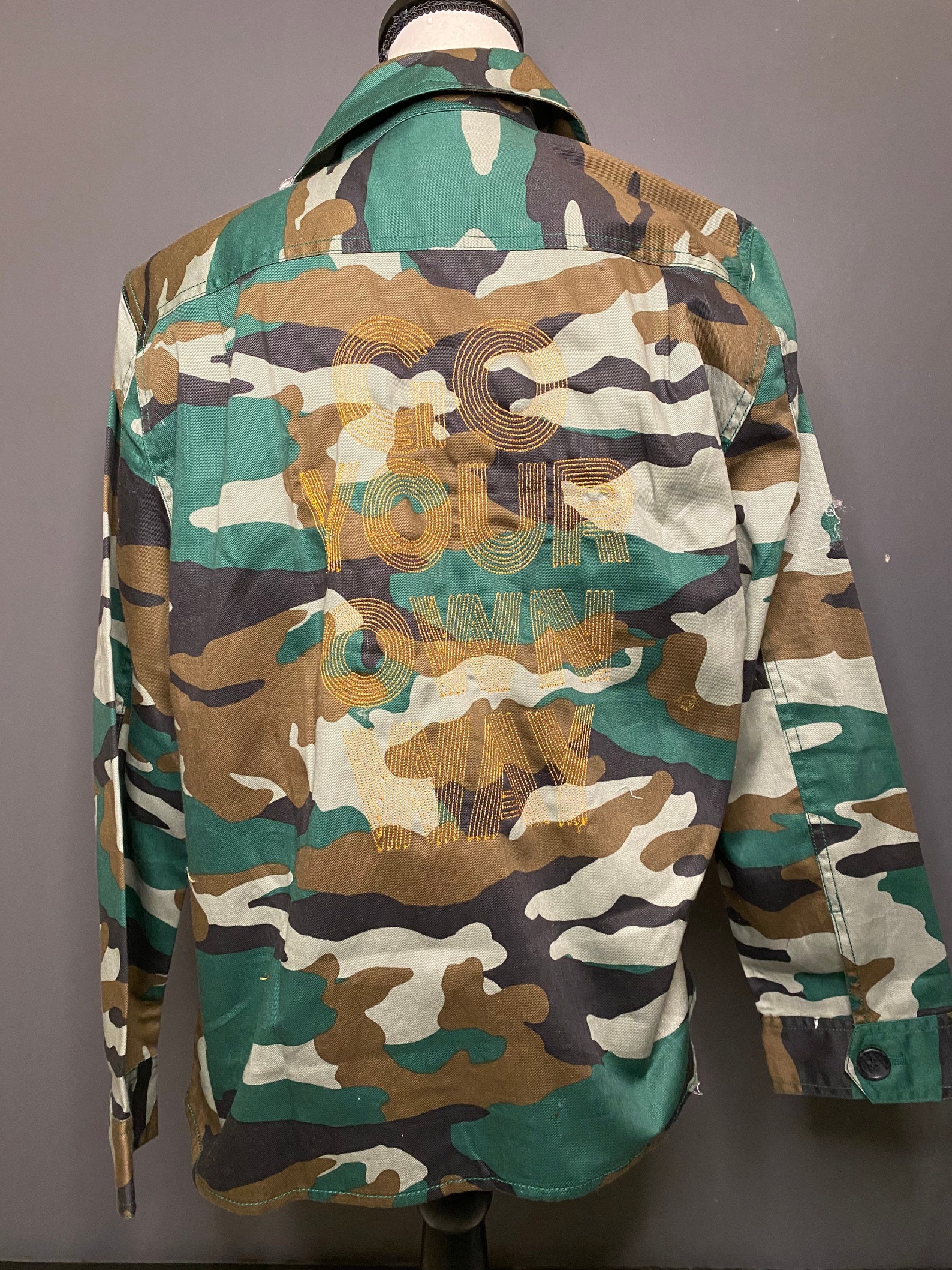 Go Your Own Way Camo Utility Jacket. Custom army jacket. | Etsy