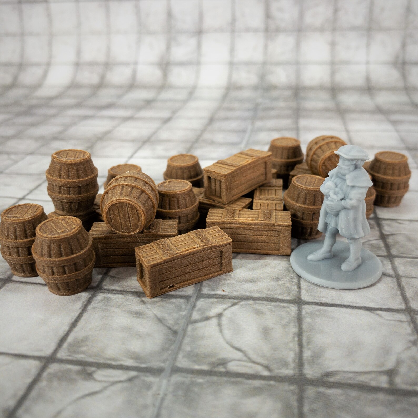 Armory Crates and Gunpowder Barrels Gaming Terrain Set by Etsy New