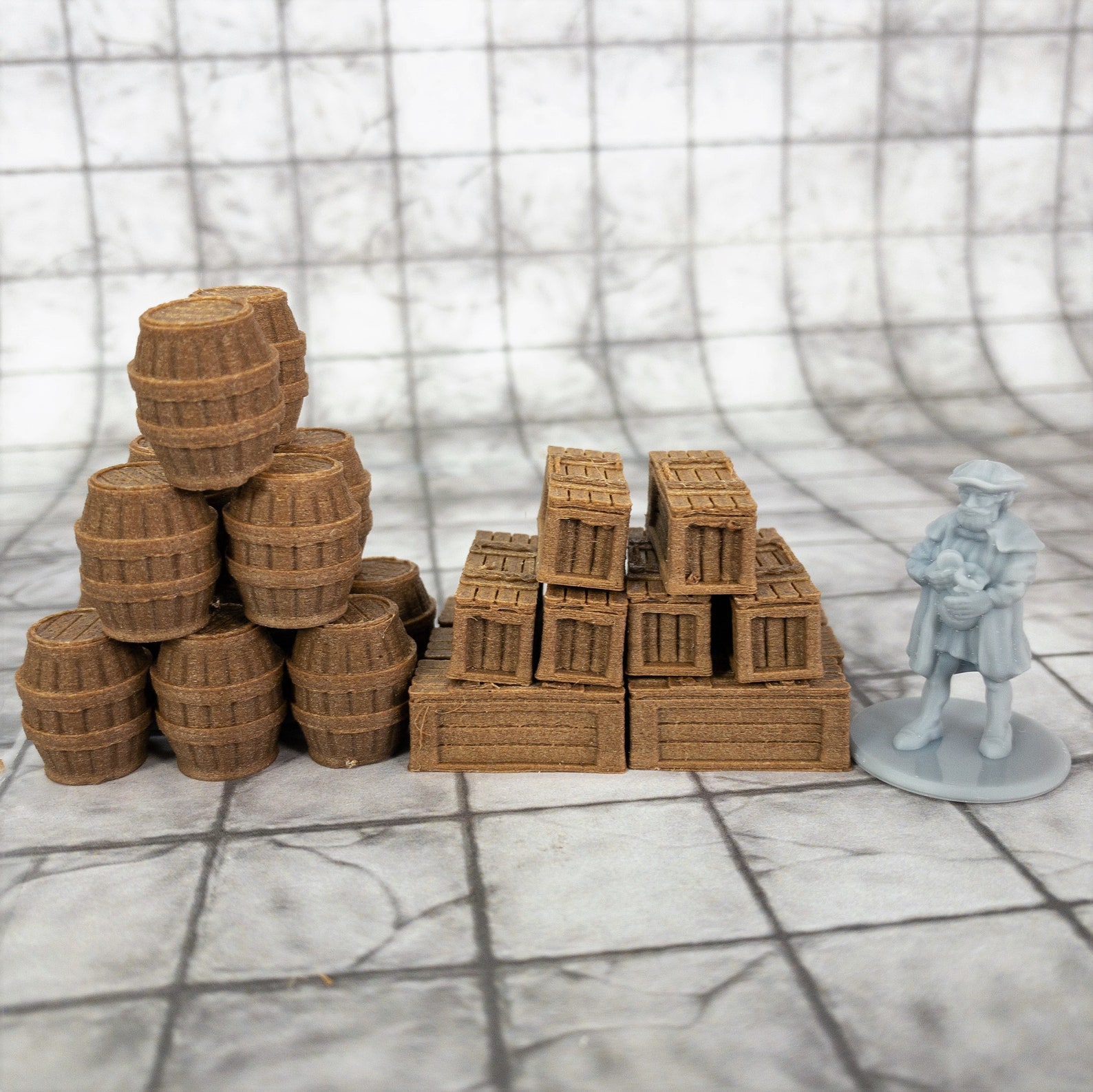 Armory Crates and Gunpowder Barrels Gaming Terrain Set by Etsy