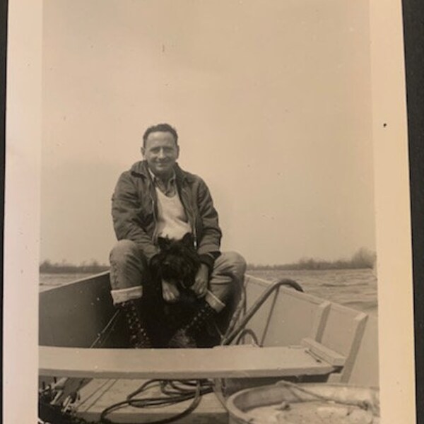 1940s Photo Fishing Boat Lake