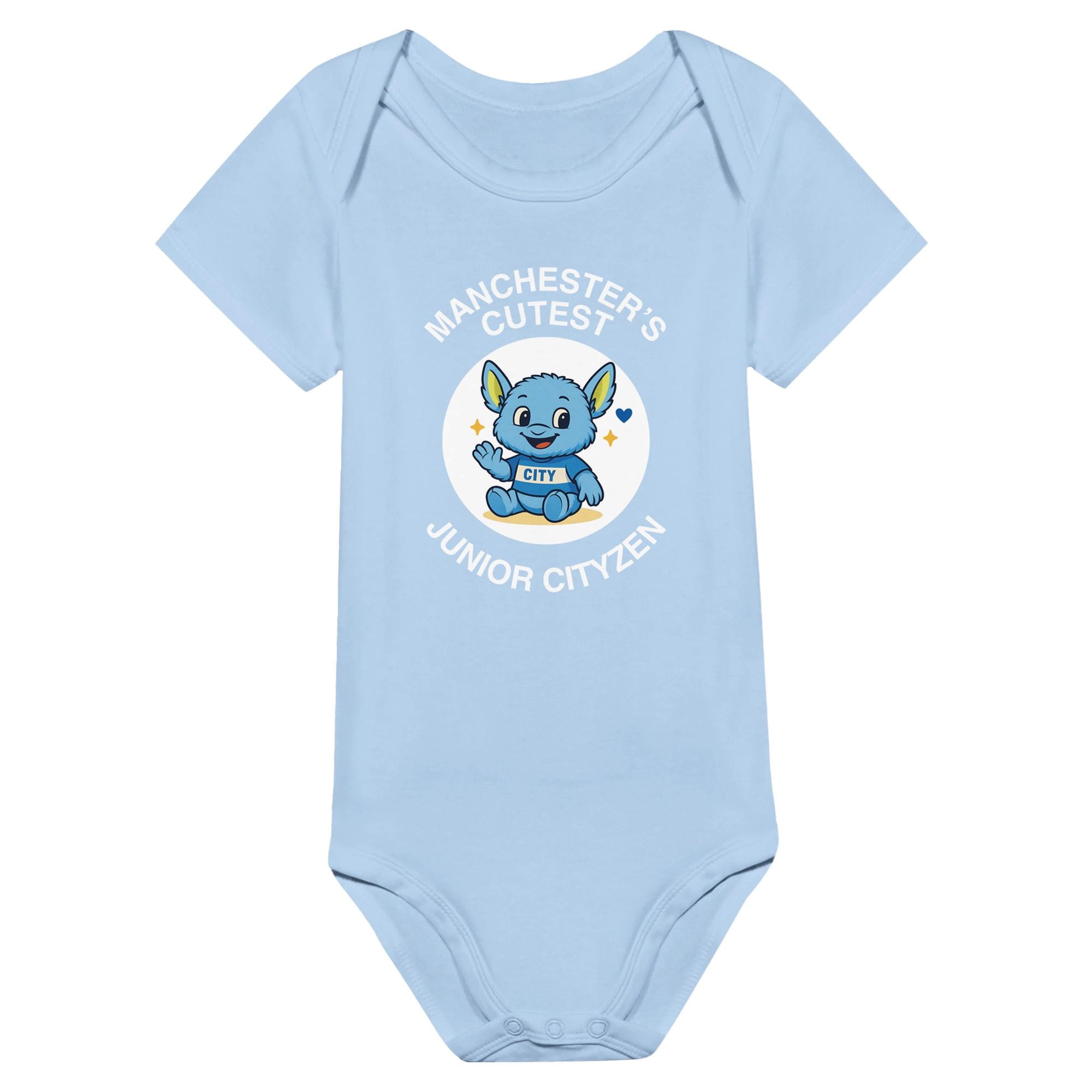 Manchester City Baby Bodysuit - Junior Cityzen, 100% Soft Cotton