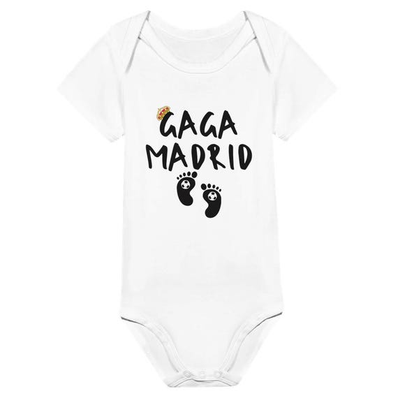 Body Bebé Manga Corta Real Madrid – Unisex Gris, Algodón Suave Y Duradero, Look Moderno
