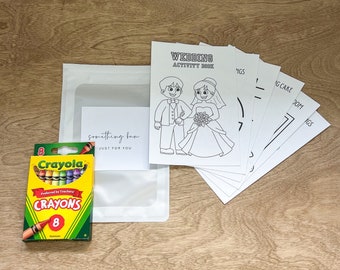 Wedding Kids Activity Bag: Crayons & Coloring Sheets - Favors