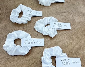 Personalized Satin Bridesmaid Scrunchie | Wedding Proposal Gift