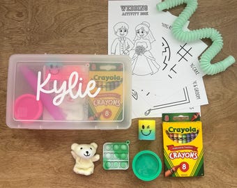 Personalized Wedding Activity Box – Kids' Coloring & Fidget Toys