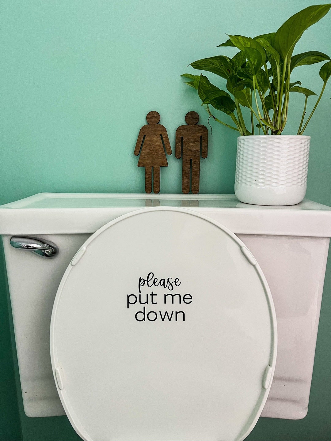 Large Please Put Me Down Toilet Seat Decal | Toilet Decal | Vinyl Decal ...