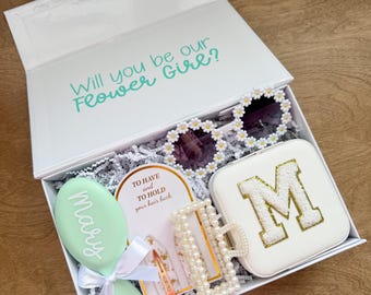 Personalized Flower Girl Proposal Gift Box - Green Themed