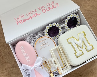 Personalized Flower Girl Proposal Gift Box - Pink Themed
