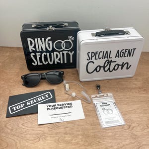 Personalized Ring Security Kit: Special Agent Ring Bearer Gift Box