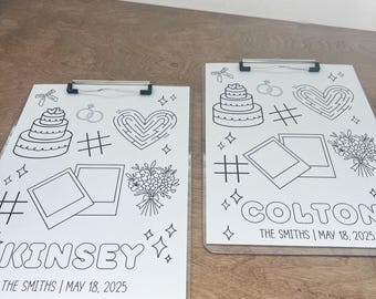 Personalized Wedding Coloring Clipboard
