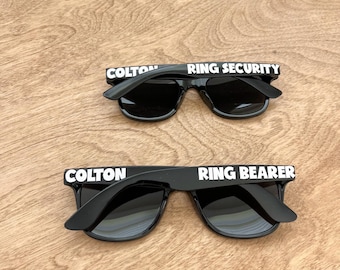 Personalized Ring Bearer Sunglasses: Custom Wedding Accessory