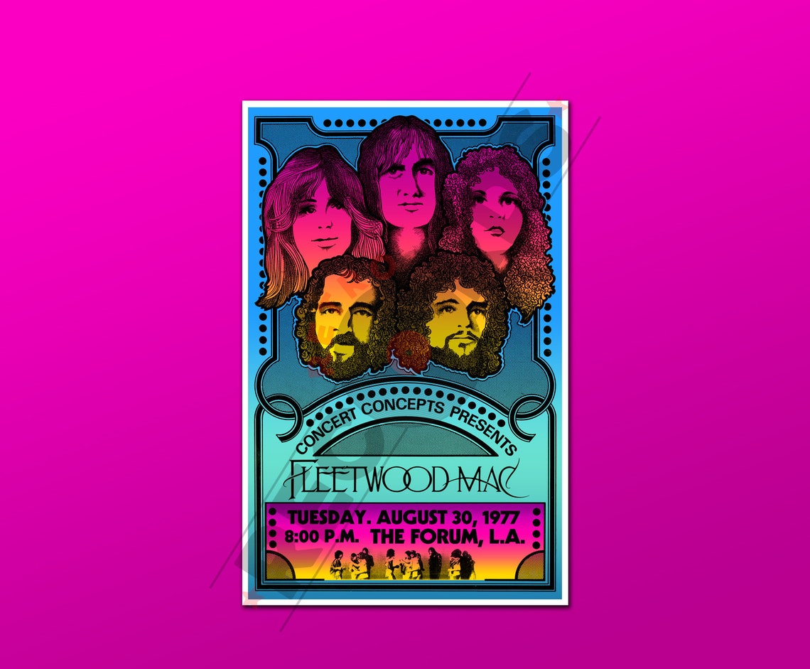 Fleetwood Mac 1977 Concert Poster 11x17 Concert | Etsy