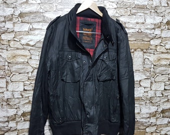 Vintage 90s Schott NYC Waxd Bomber Flight Aviator Jacket - Etsy Israel 半価特販 Schott 90s Leather Coat Over ステンカラーコート