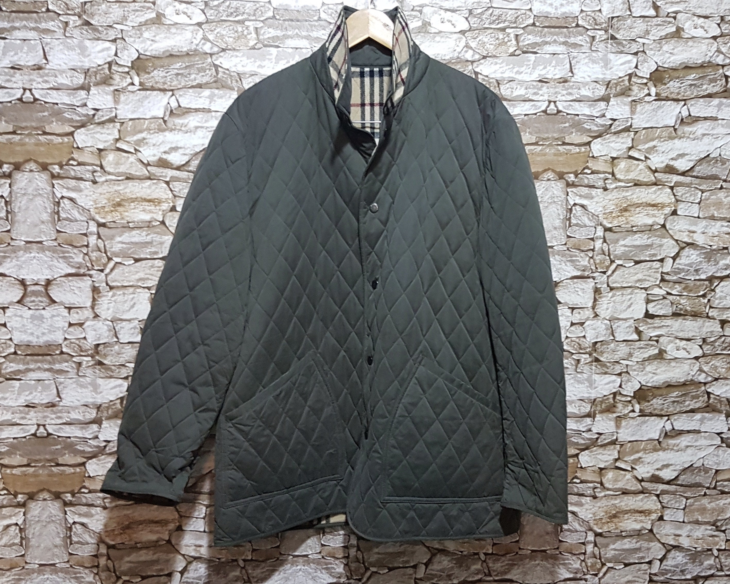 Vintage Burberry jacket windbreaker men green size: 2XL | Etsy
