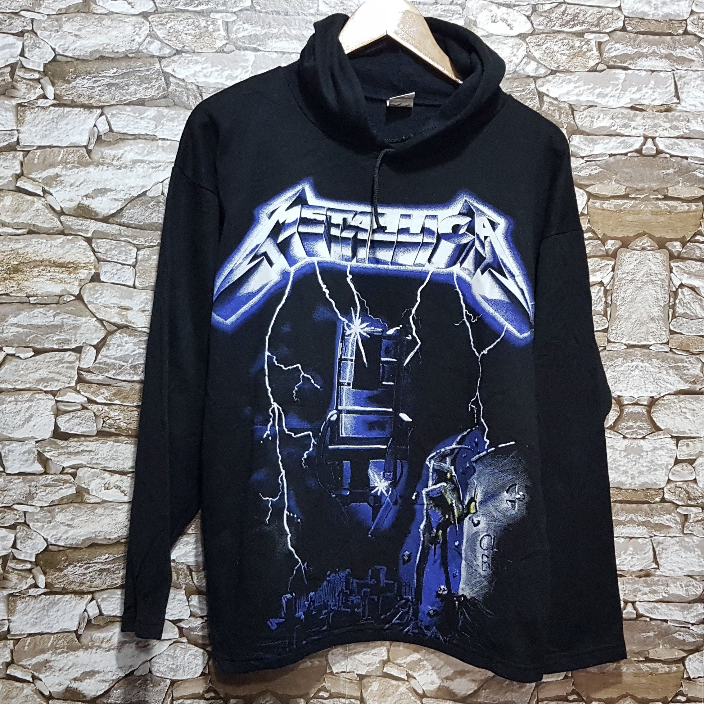 Vintage 90s Metallica Hoodie Ride the Lightning Official Etsy
