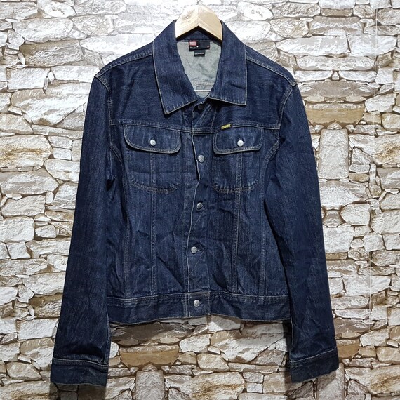 Vintage Diesel Jean chaqueta cortavientos tamaño de los | Etsy México