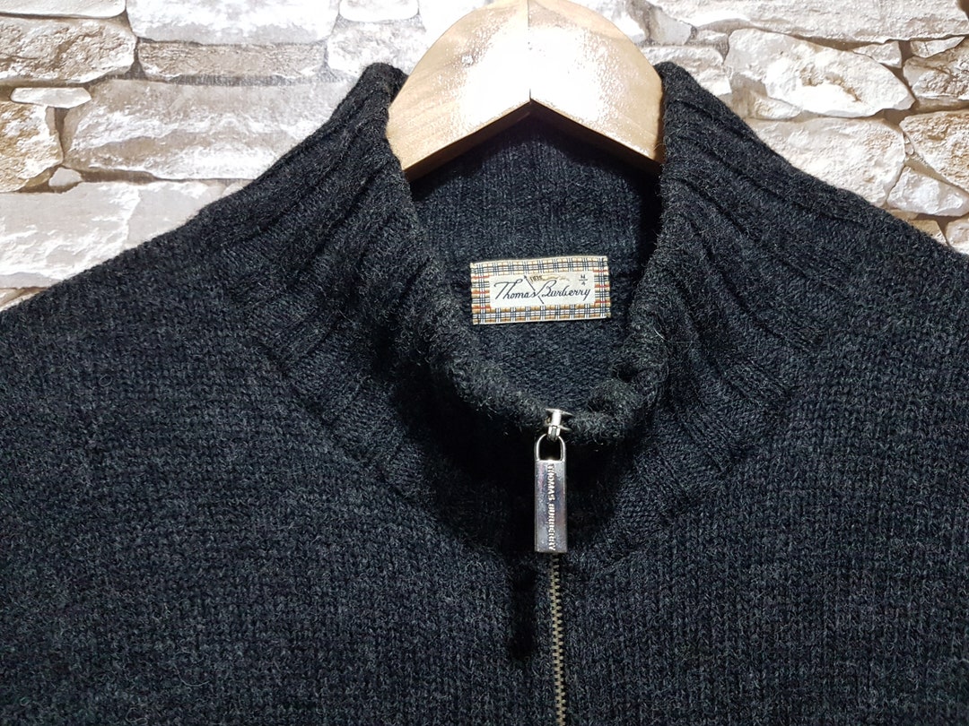 Vintage Thomas Burberry Sweater Nova Check Knitted Sweater - Etsy