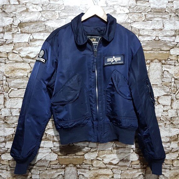 Vintage 90s Alpha Industries Big Logo Ma 1 Military Flight Etsy