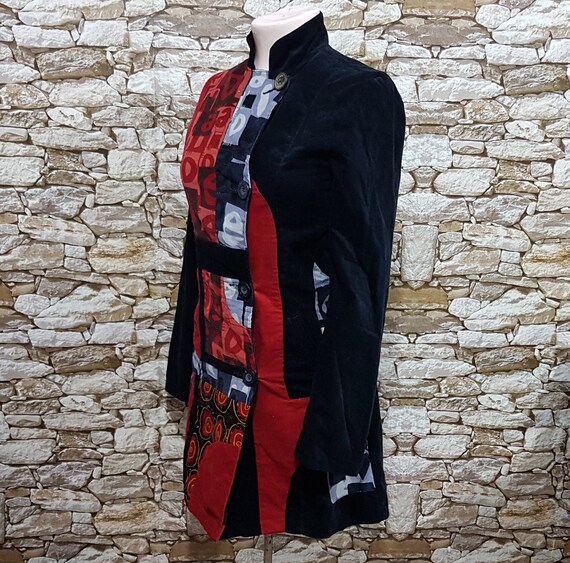 Vintage Desigual multi color Boho hippie trench co