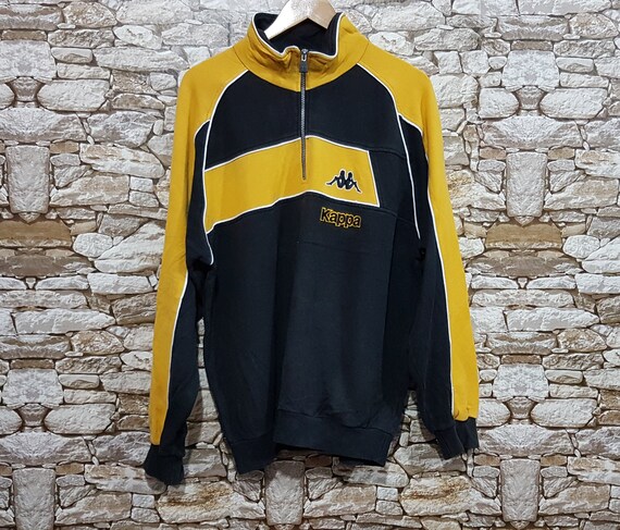 yellow kappa hoodie mens