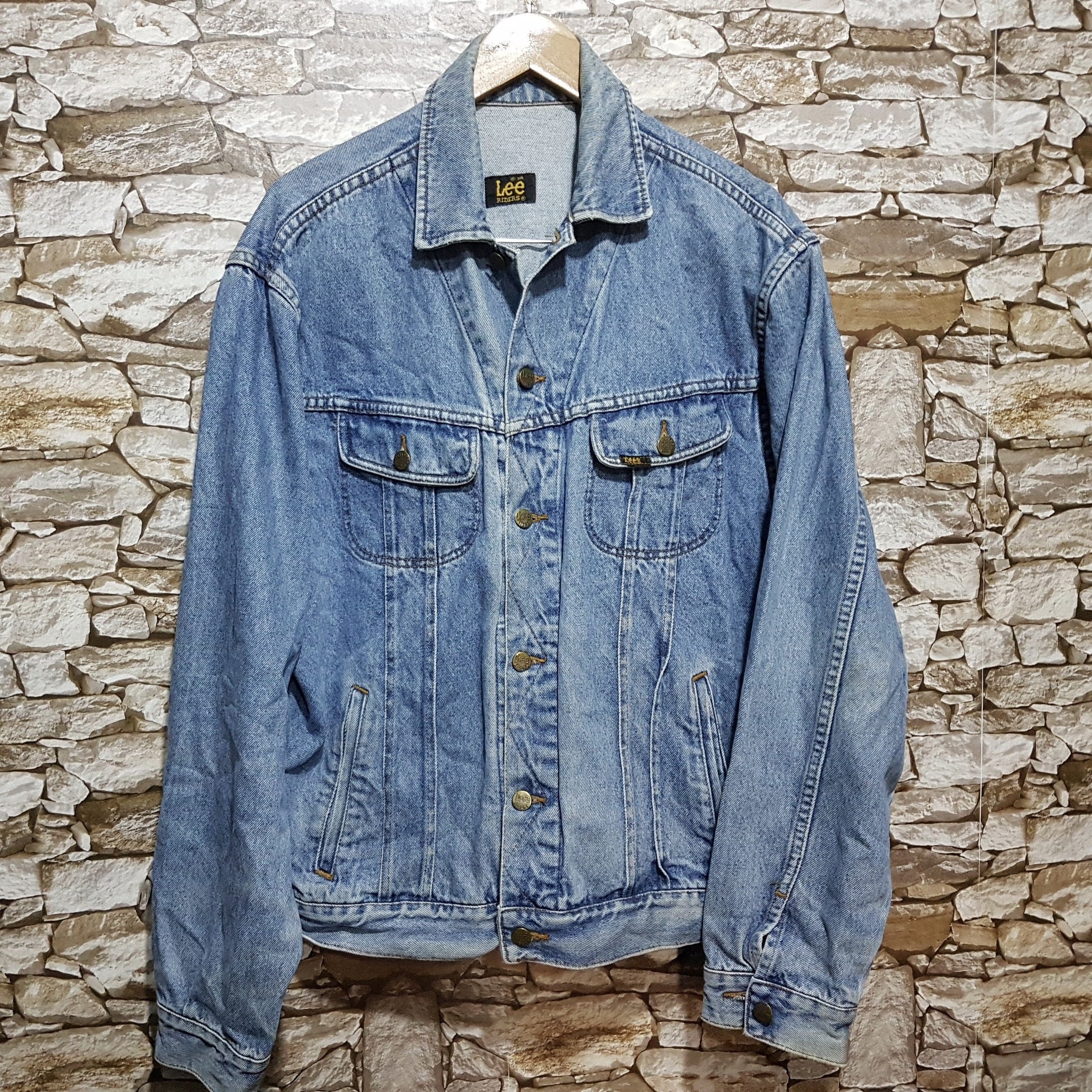 Vintage Lee Jean Jacket Windbreaker Men 