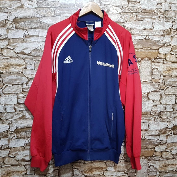 Chaqueta vintage Adidas track top Jersey rojo Azul - España