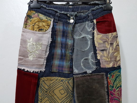 90s patchwork jeans