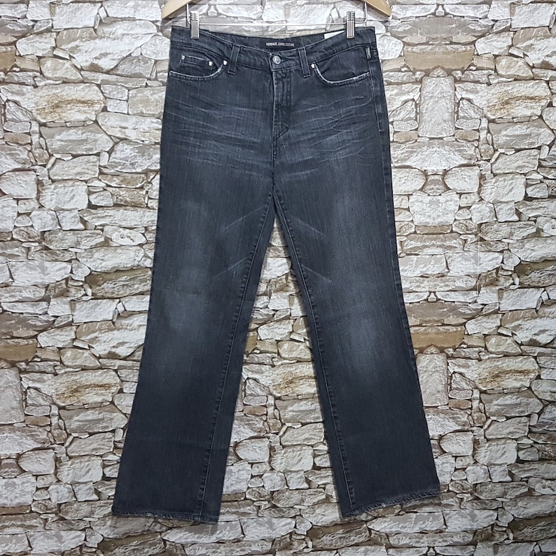 L14 UK vintage clothing women Vintage 90s Versace Jeans Couture retro Jeans pant Trousers high waisted Women Size