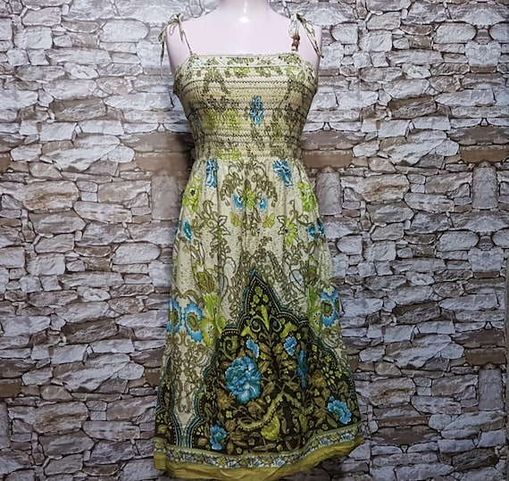 vintage tank dress women/boho hippie Summer chiffo