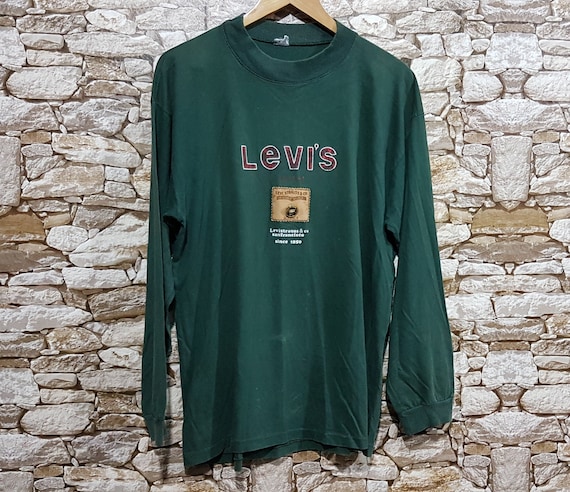 Vintage 90s Levis Sweatshirt Sweater Men Green Size: L - Etsy