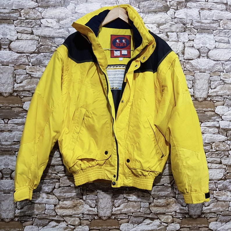 Vintage Ski Snowboard decathlon bomber jacket yellow designer Etsy