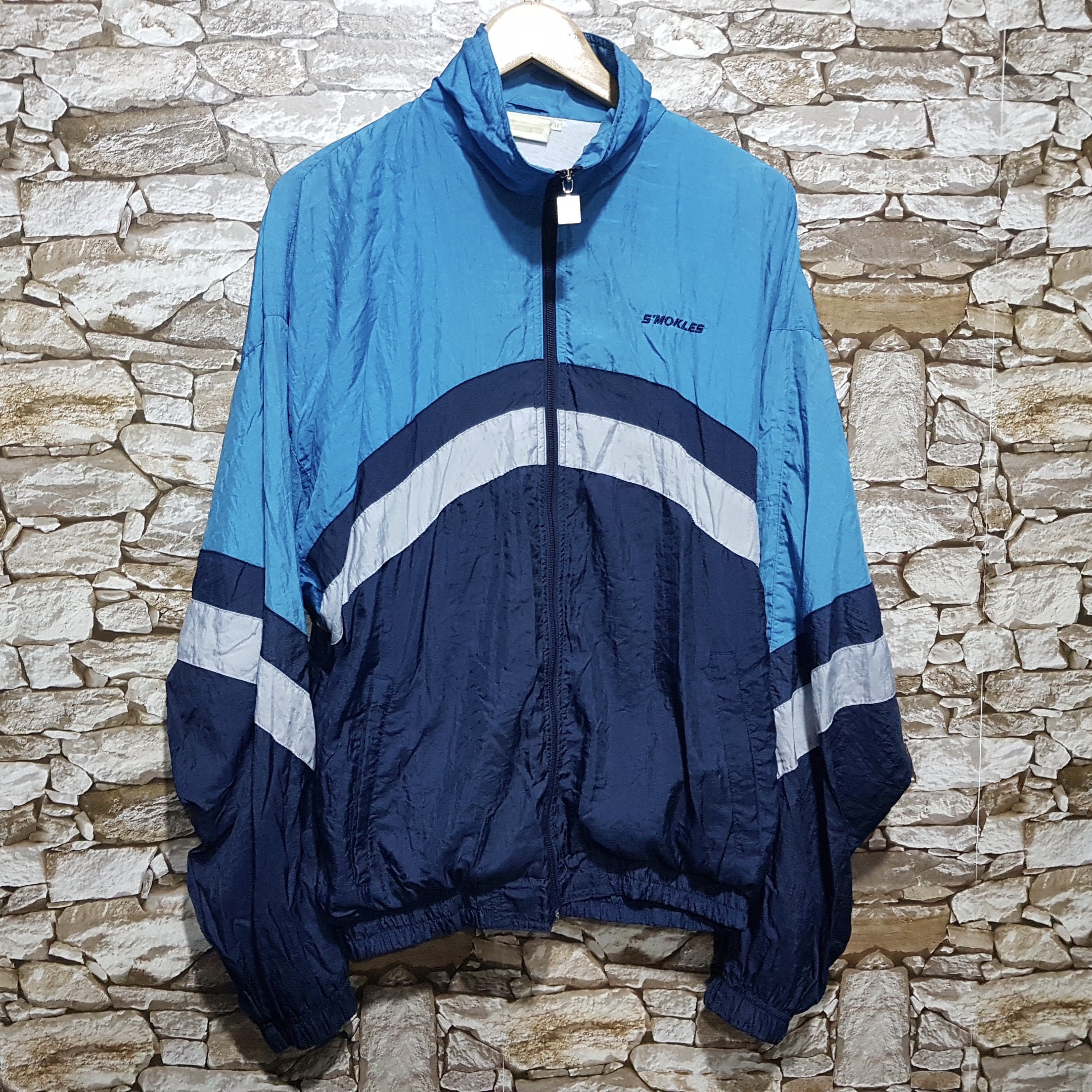 hombro Palabra Venta ambulante Vintage 1990s chaqueta pista top cortavientos hombre talla: M - Etsy México