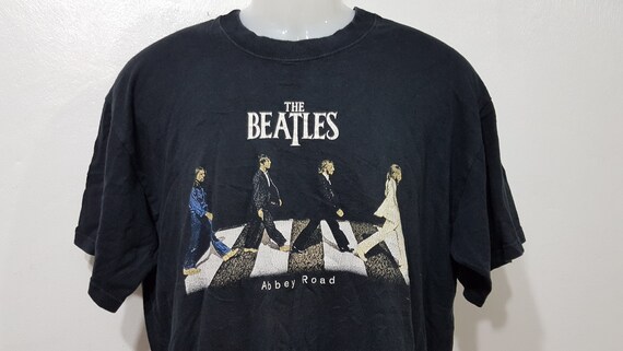 vintage 90s Beatles Rock Band shirt black men size