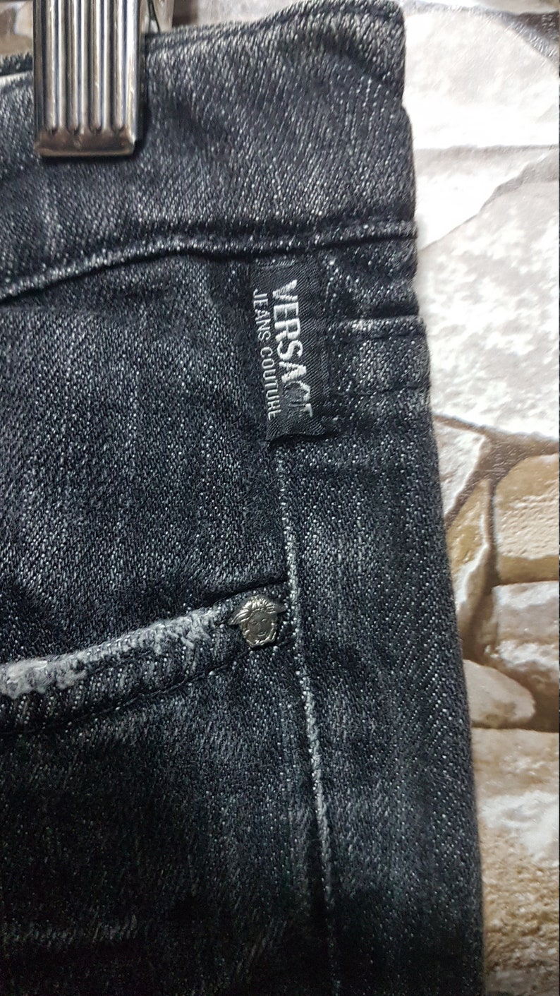 L14 UK vintage clothing women Vintage 90s Versace Jeans Couture retro Jeans pant Trousers high waisted Women Size