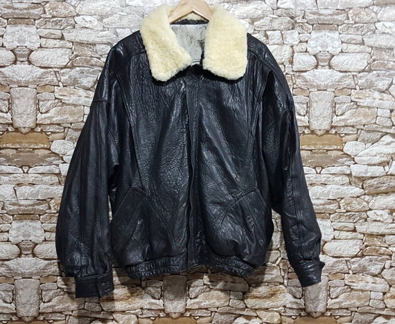 Vintage 90s Black Leather Jacket 