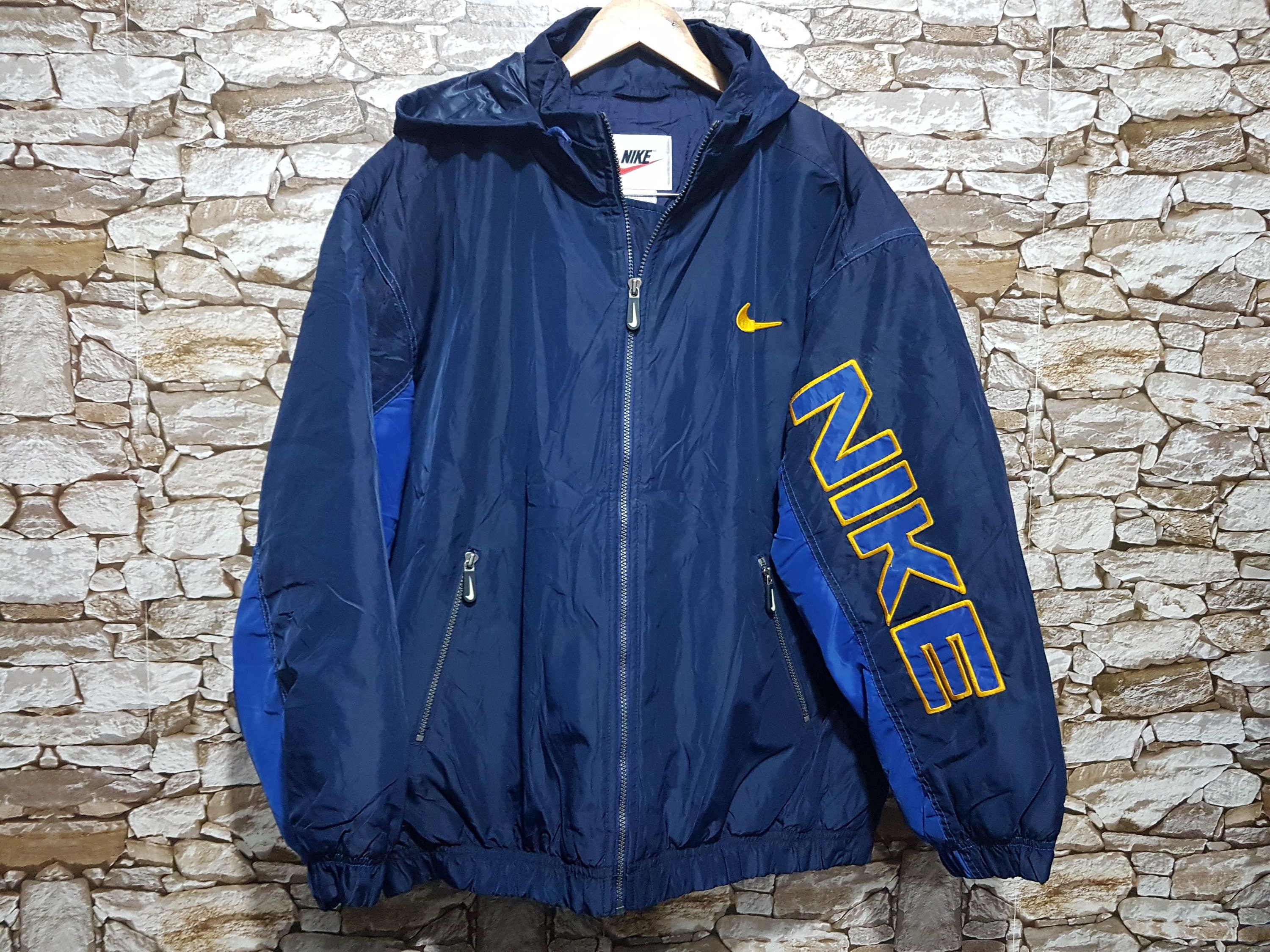 Vintage 90s Nike gran logo bomber chaqueta - Etsy España